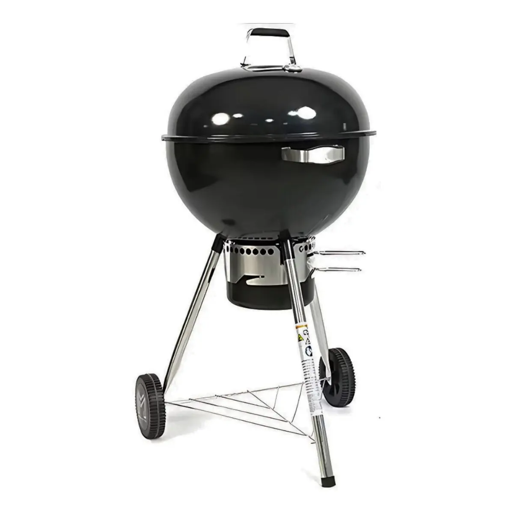 Parrilla a Carbón Móvil Heracles Negra con Tapa de Acero Inoxidable y Ruedas
