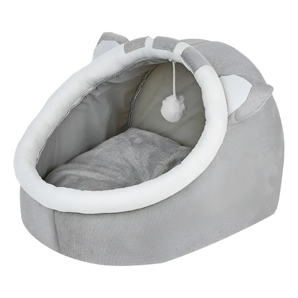 Cama Casa Mascotas Gatos Acolchada Suave Orejitas Tutomichi