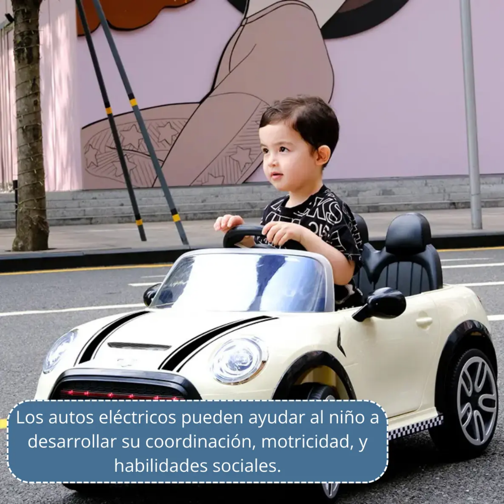 Auto Eléctrico Control Remoto Mini Cooper Niños Música Luces