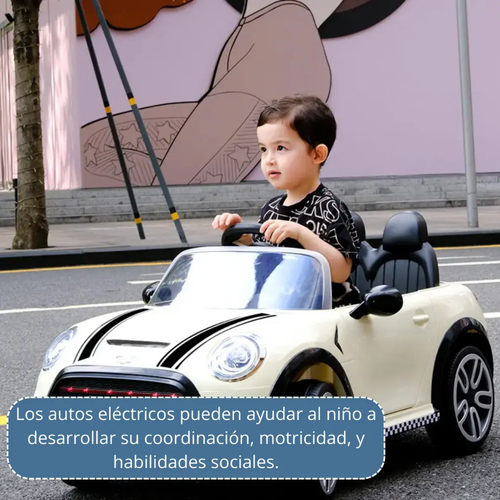 Auto Eléctrico Control Remoto Mini Cooper Niños Música Luces