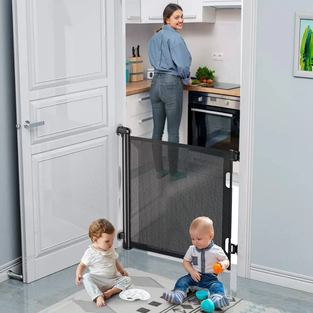 Puerta De Seguridad Bebés Mascotas Retráctil 180cm Babybond