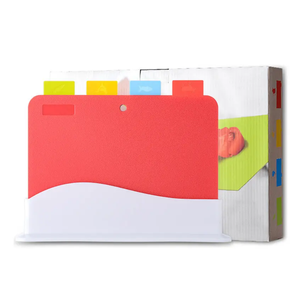 Set De 4 Tablas Para Cortar y Picar De Plástico Colores