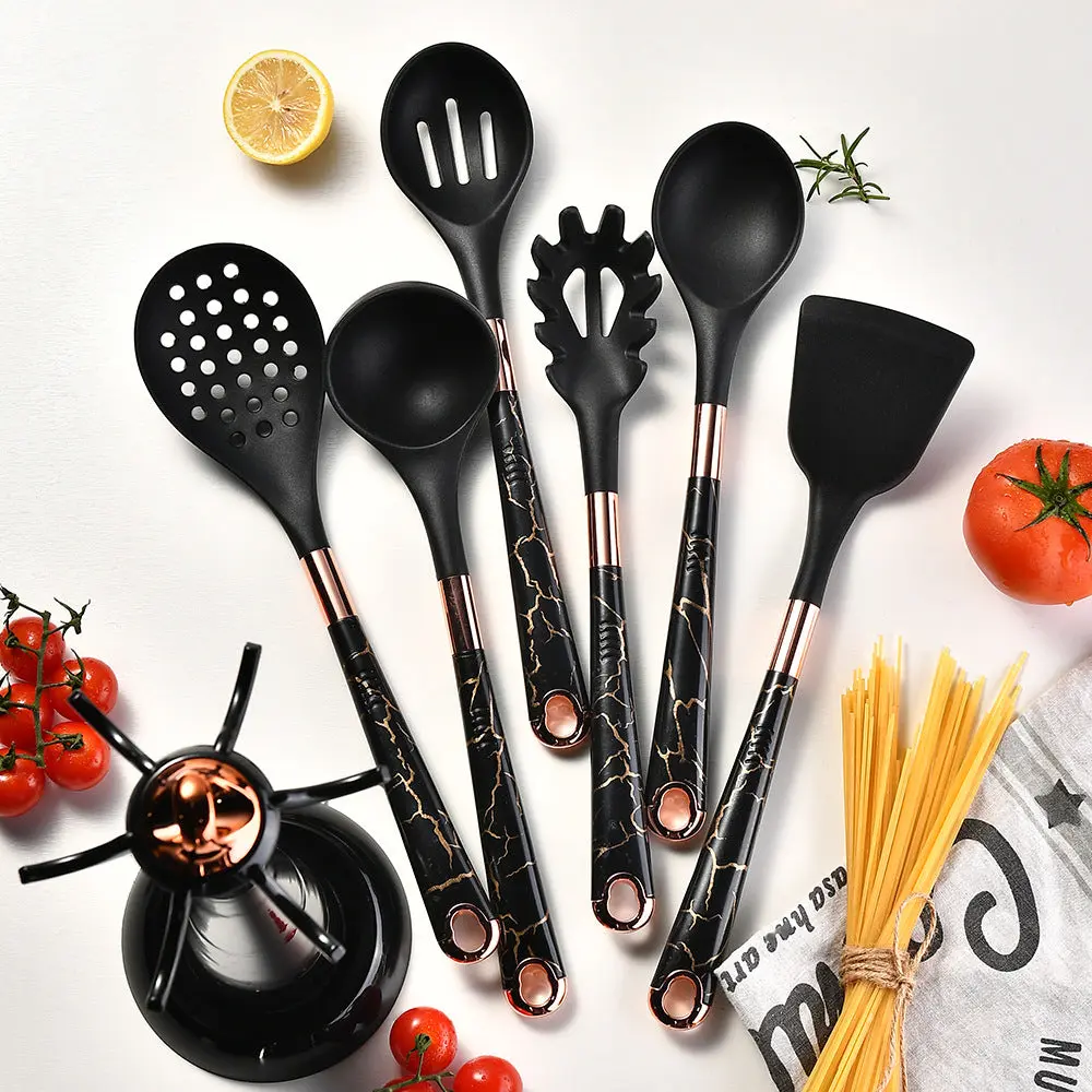Juego De Utensilios De Cocina Silicona 7 Piezas Diseño Elegante