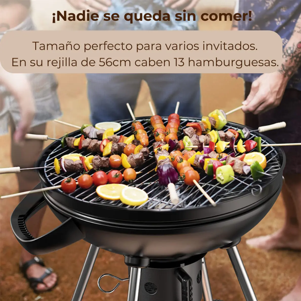 Parrilla A Carbón Con Cenicero Y Ruedas Portátil KY22022E