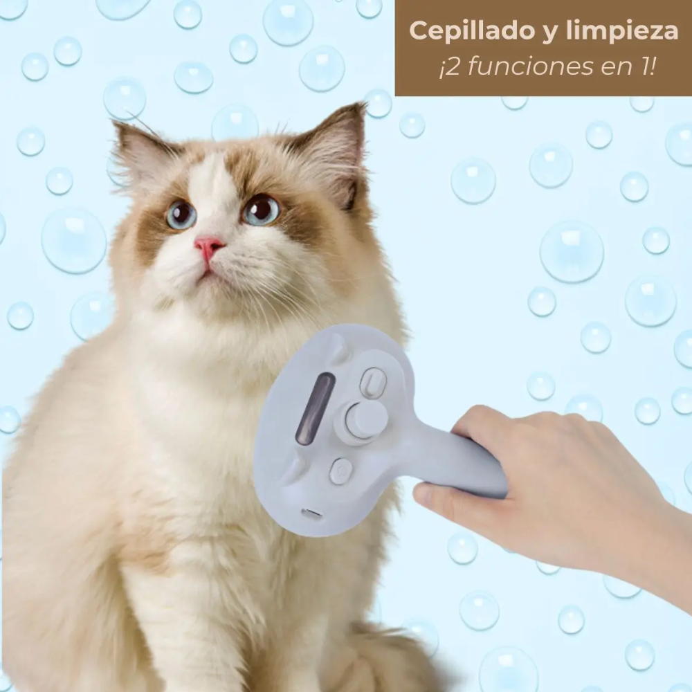 Cepillo Para Mascotas Con Rociador De Agua Carga USB