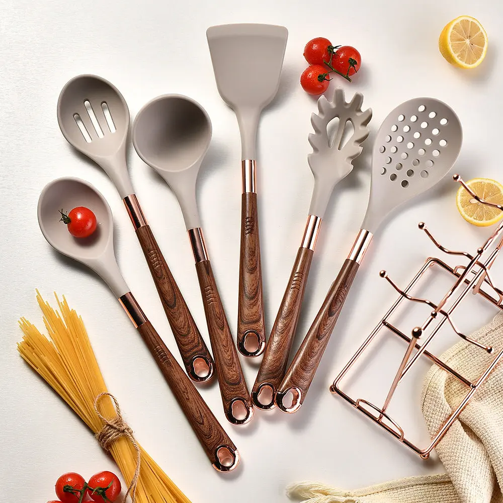 Juego De Utensilios De Cocina Silicona 7 Piezas Diseño Elegante