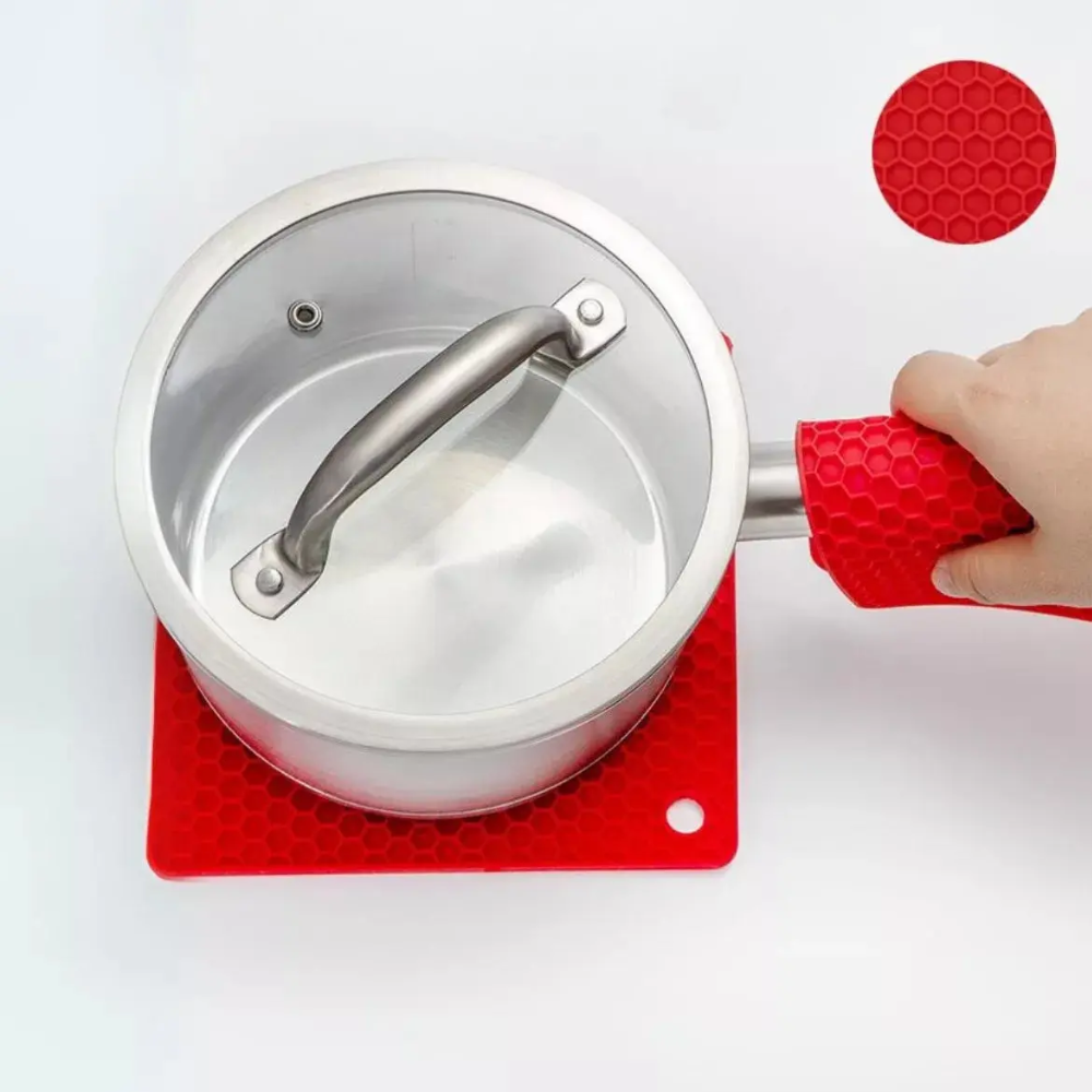 Kit Guantes De Silicona Térmicos y Pads Para Cocina
