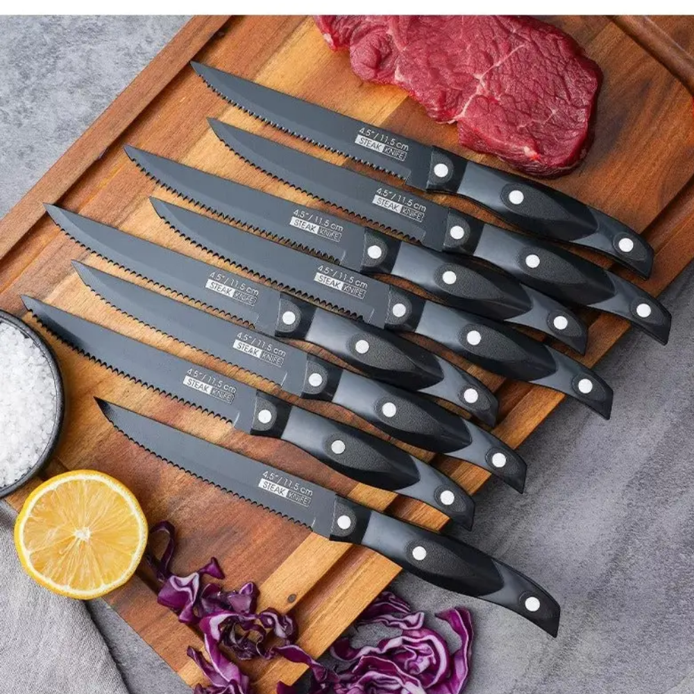 Set De Cuchillos 19 Piezas Con Base Madera Profesional Lemon KK-102b