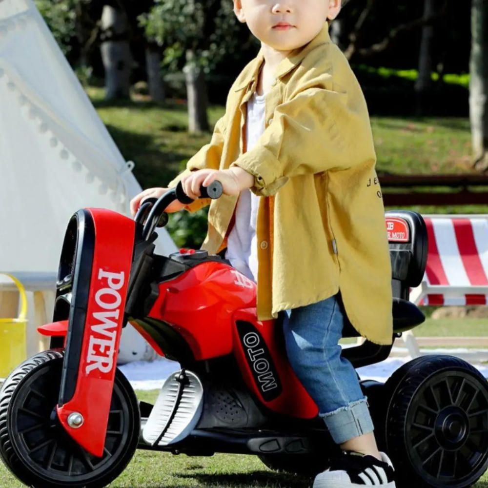 Moto Eléctrica Tipo Triciclo Bebés y Niños Con Luces Sonidos Batería 6V