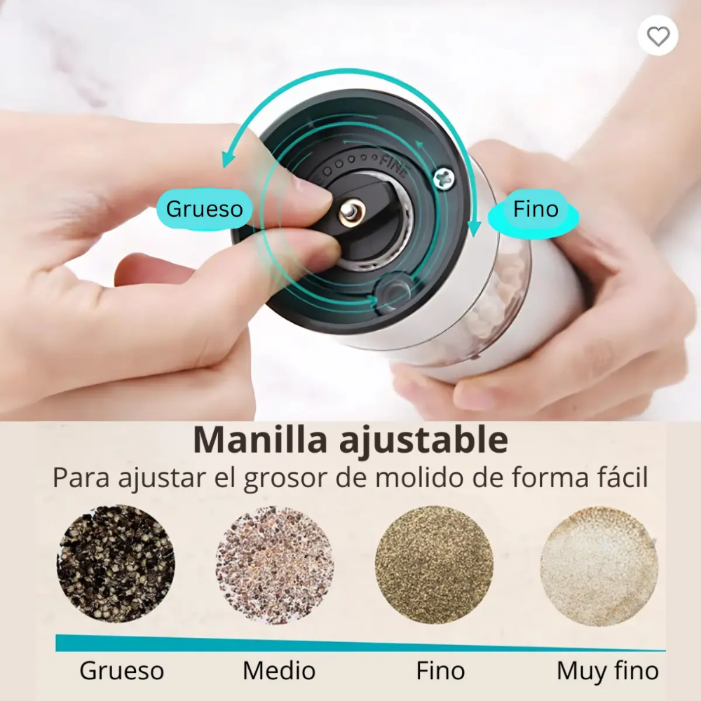 Molinillo Eléctrico Automático De Sal y Pimienta a Pila
