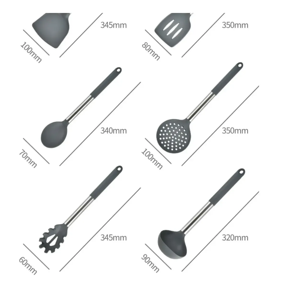 Set De Utensilios Cocina Silicona Con Base Giratoria 12 Piezas