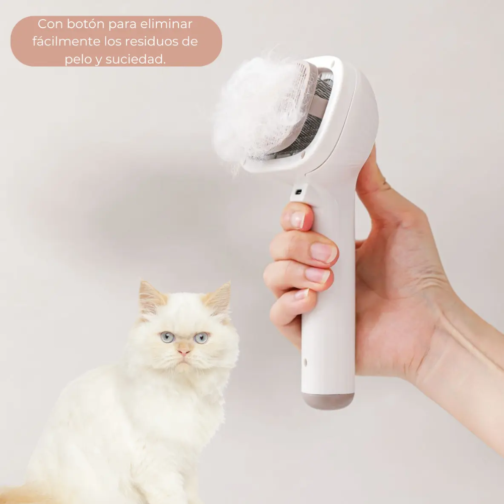 Cepillo Para Mascotas Con Rociador De Agua Carga USB