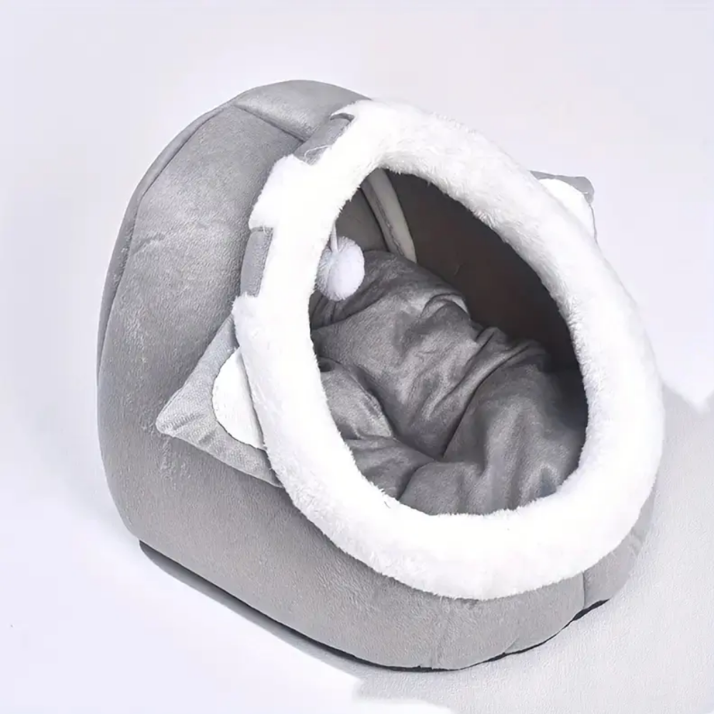 Cama Casa Mascotas Gatos Acolchada Suave Orejitas Tutomichi