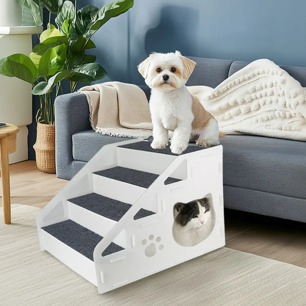 Escalera Para Mascotas Perro Gato 4 Escalones 42cm