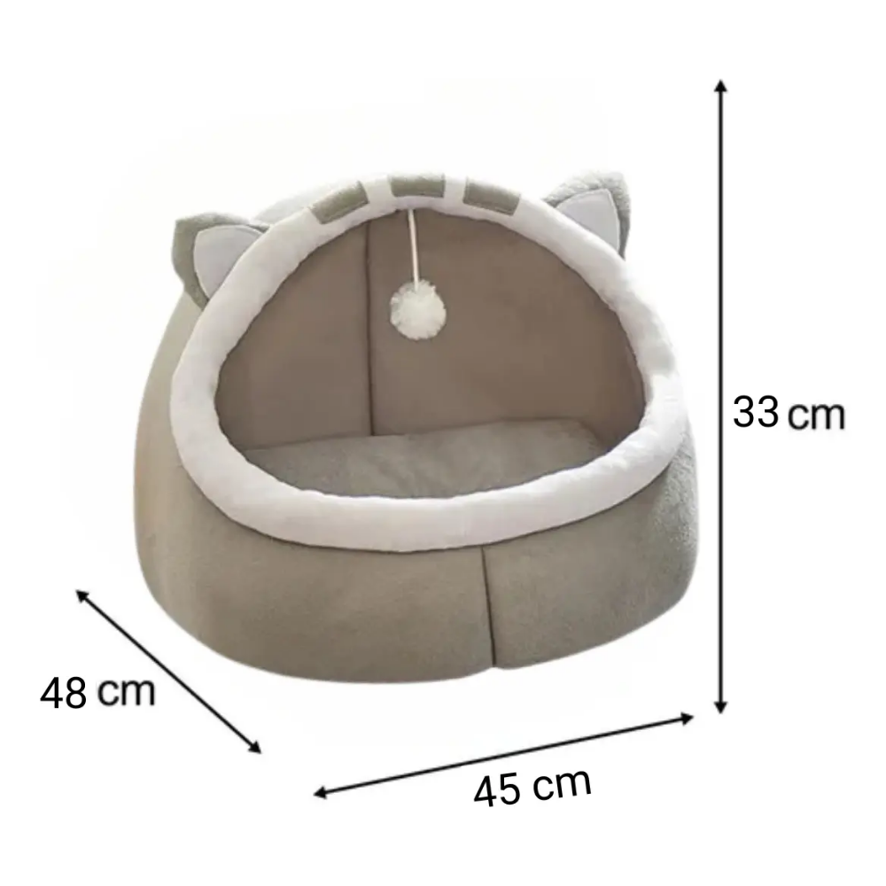 Cama Casa Mascotas Gatos Acolchada Suave Orejitas Tutomichi