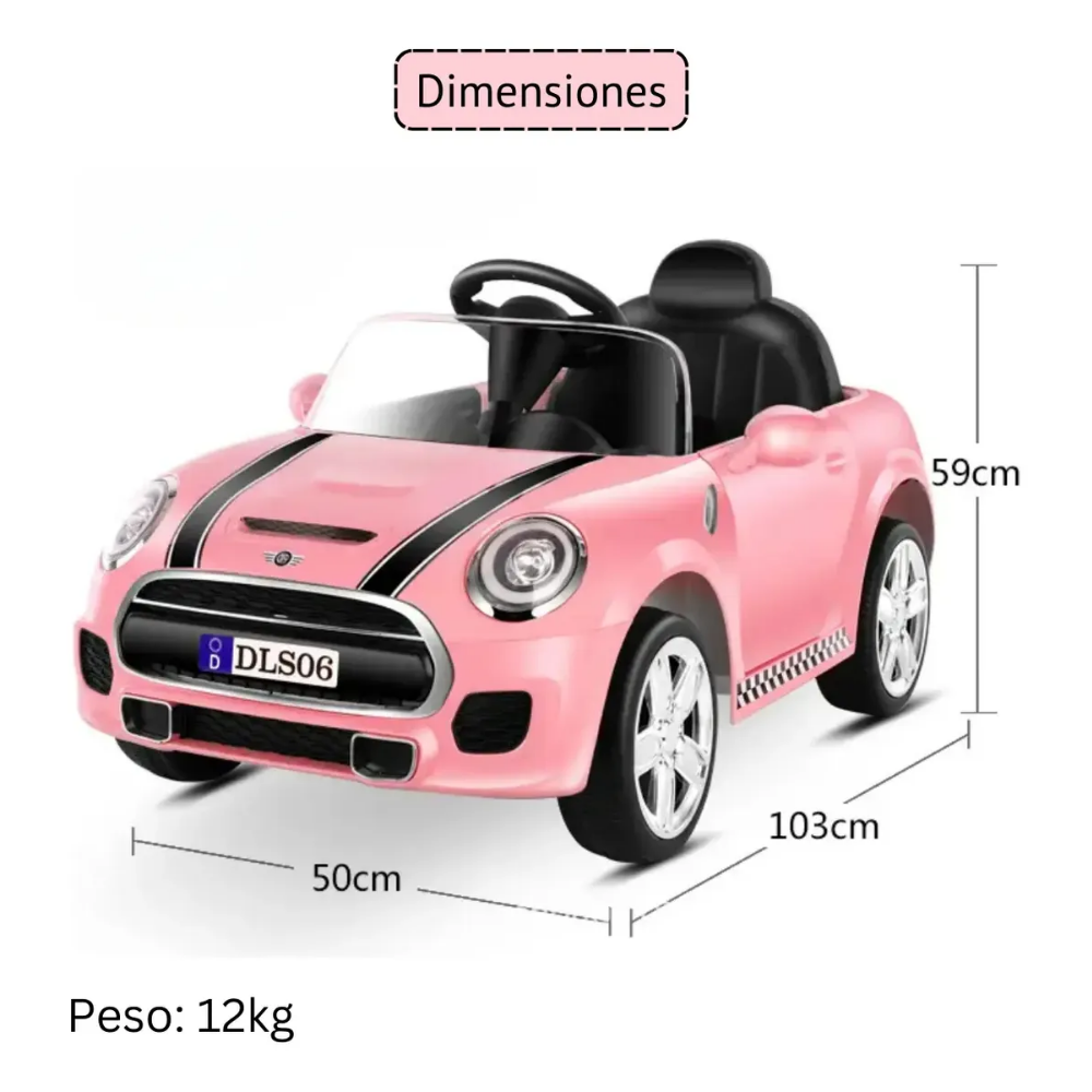 Auto Eléctrico Control Remoto Mini Cooper Niños Música Luces